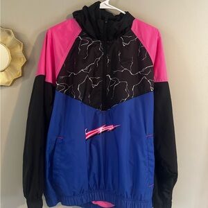 Nike Black, Pink, and Blue Windbreaker